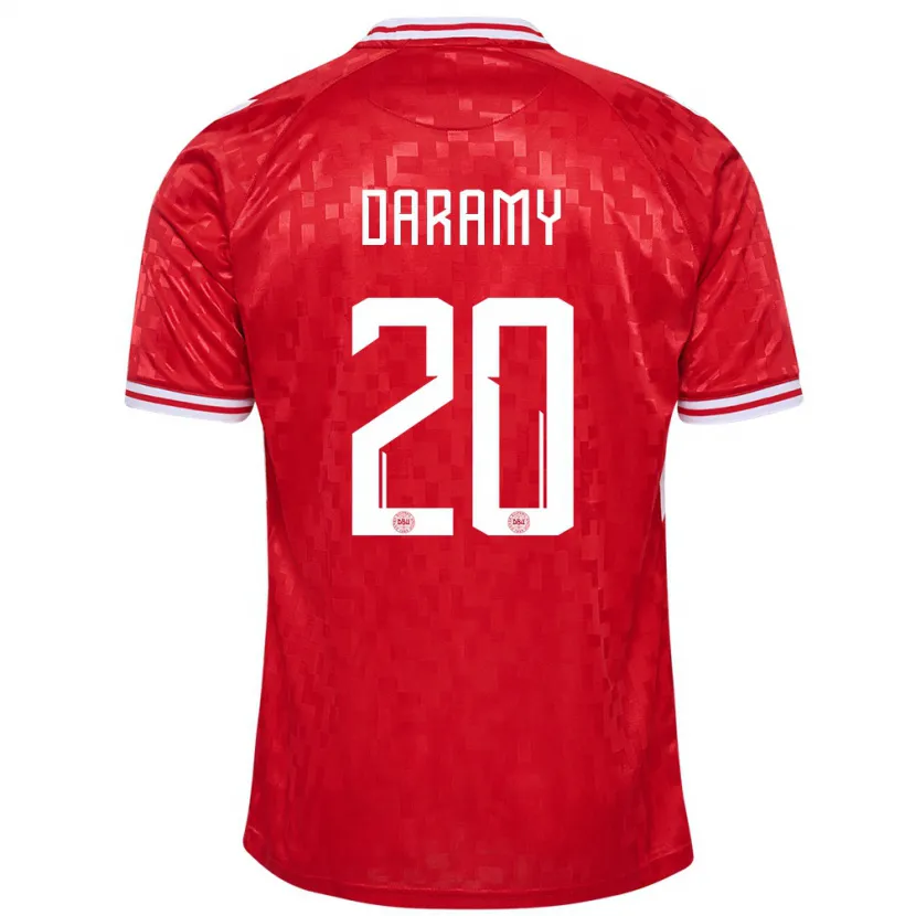 Danxen Dětské Dánsko Mohamed Daramy #20 Červené Domů Hráčské Dresy 24-26 Dres