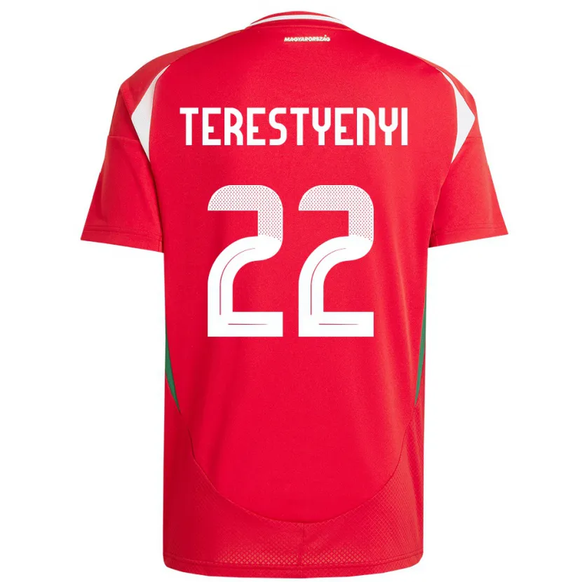 Danxen Dětské Maďarsko Anna Terestyényi #22 Červené Domů Hráčské Dresy 24-26 Dres