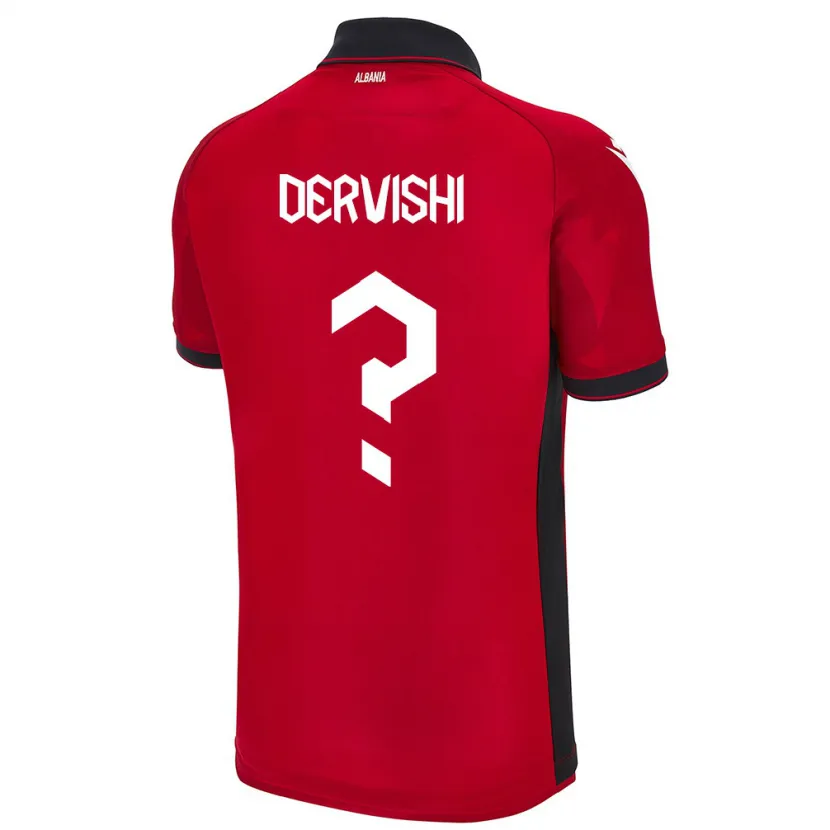 Danxen Dětské Albánie Amarildo Dervishi #0 Červené Domů Hráčské Dresy 24-26 Dres