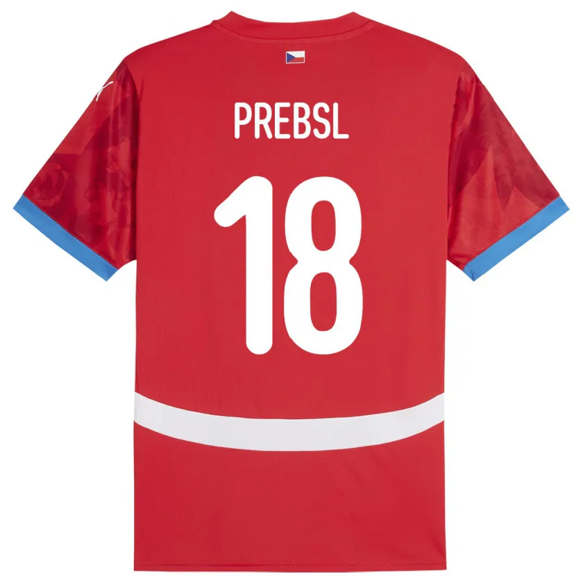 Danxen Dětské Česko Filip Prebsl #18 Červené Domů Hráčské Dresy 24-26 Dres