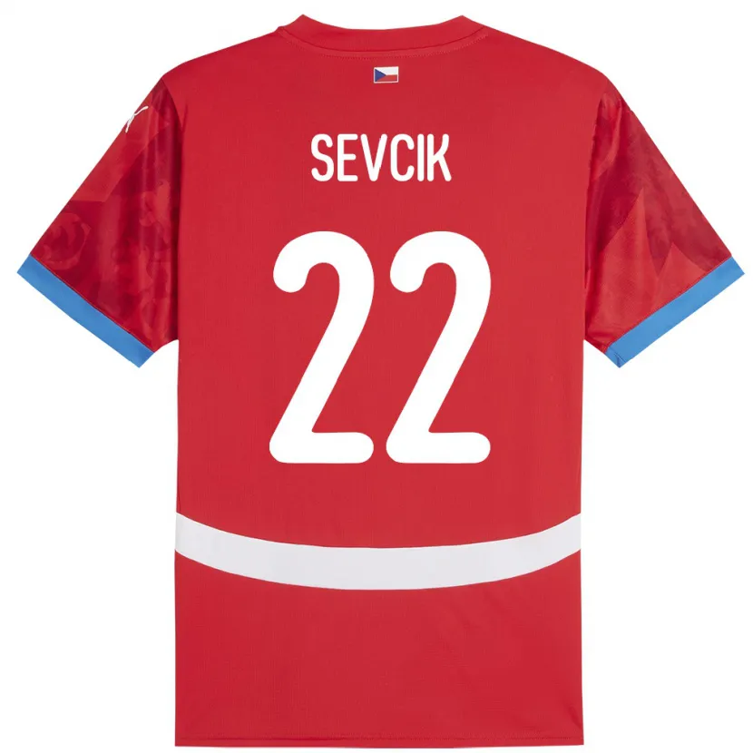 Danxen Dětské Česko Michal Sevcik #22 Červené Domů Hráčské Dresy 24-26 Dres