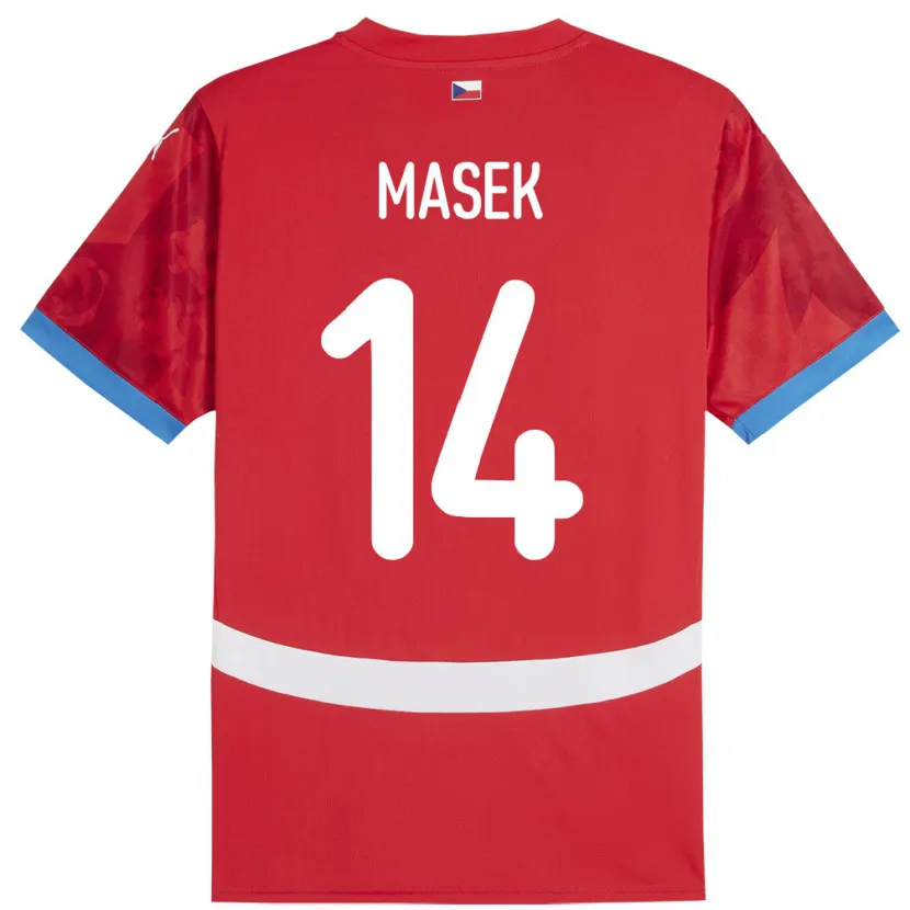 Danxen Dětské Česko Lukas Masek #14 Červené Domů Hráčské Dresy 24-26 Dres