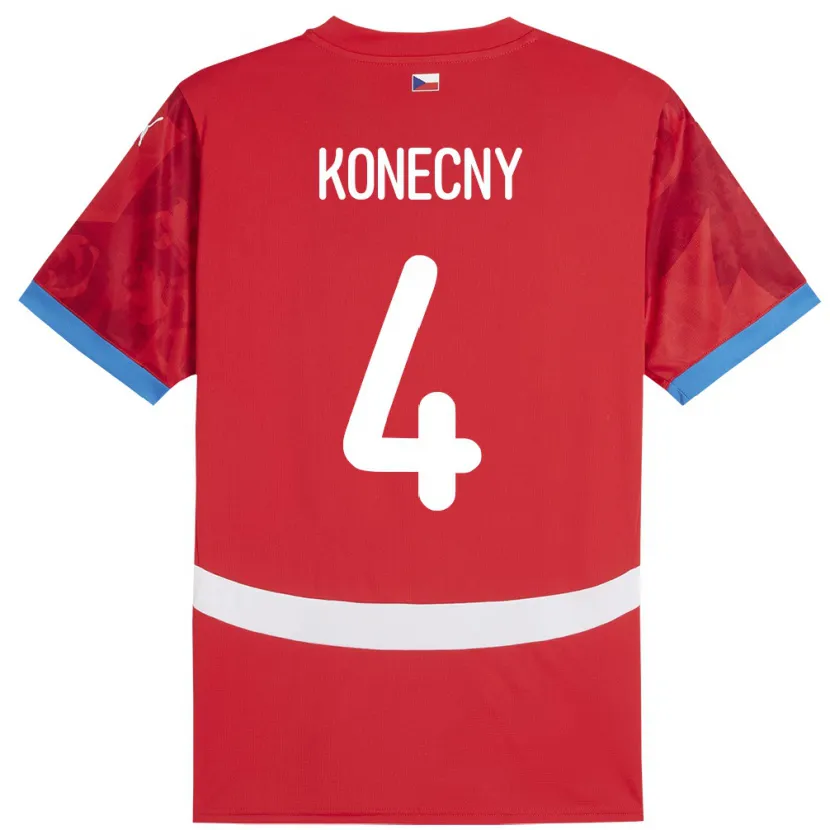 Danxen Dětské Česko Mikulas Konecny #4 Červené Domů Hráčské Dresy 24-26 Dres