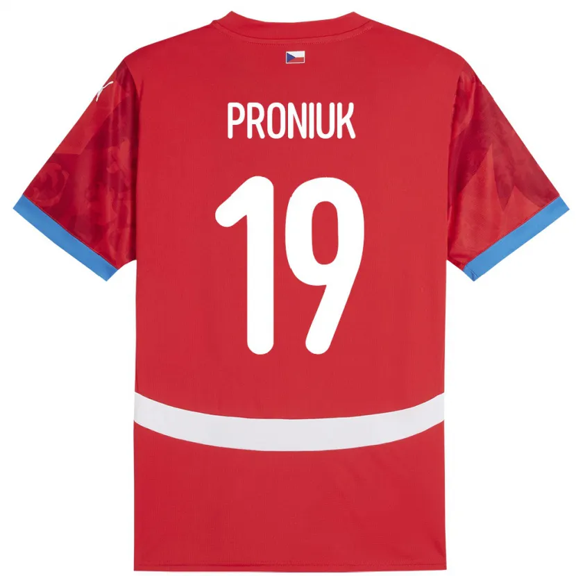 Danxen Dětské Česko Adam Proniuk #19 Červené Domů Hráčské Dresy 24-26 Dres