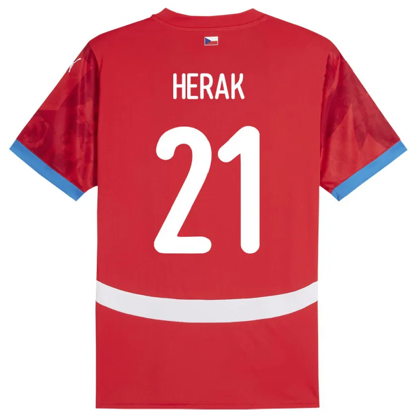 Danxen Dětské Česko Frantisek Herak #21 Červené Domů Hráčské Dresy 24-26 Dres