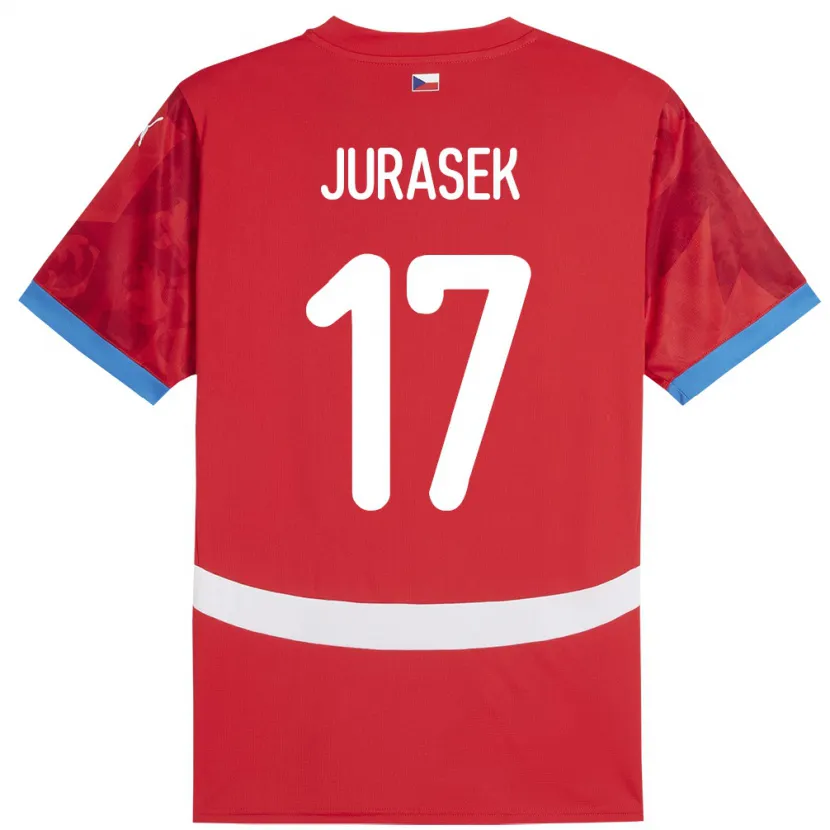 Danxen Dětské Česko Patrik Jurasek #17 Červené Domů Hráčské Dresy 24-26 Dres