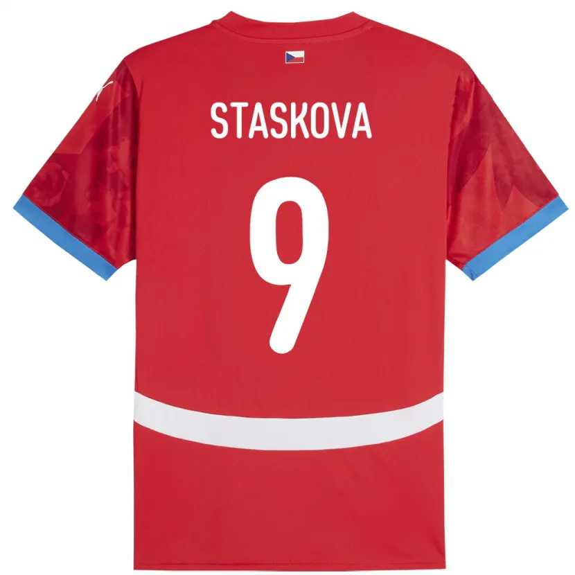 Danxen Dětské Česko Andrea Stašková #9 Červené Domů Hráčské Dresy 24-26 Dres