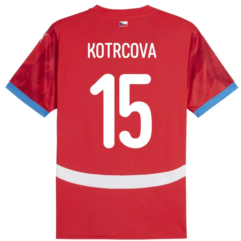 Danxen Dětské Česko Kateřina Kotrčová #15 Červené Domů Hráčské Dresy 24-26 Dres