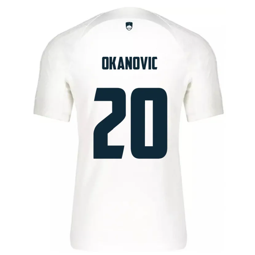 Danxen Dětské Slovinsko Deen Okanovic #20 Bílý Domů Hráčské Dresy 24-26 Dres