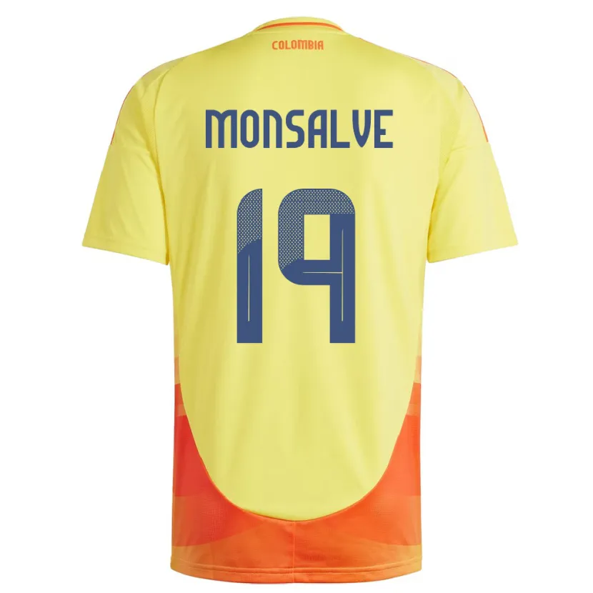 Danxen Dětské Kolumbie Miguel Monsalve #19 Žlutá Domů Hráčské Dresy 24-26 Dres