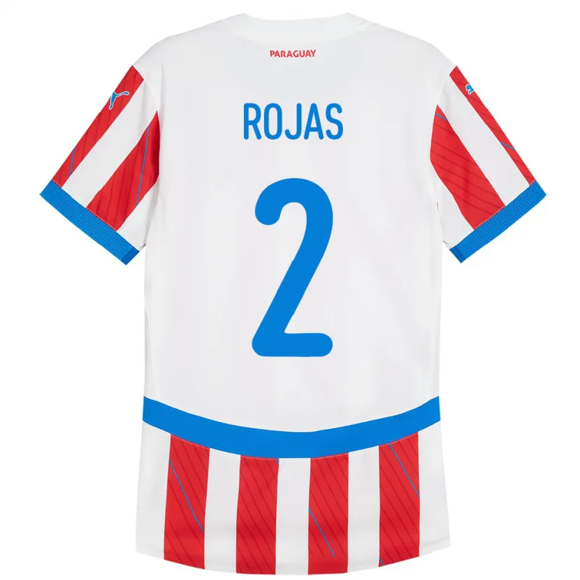 Danxen Dětské Paraguay Robert Rojas #2 Bílá Červená Domů Hráčské Dresy 24-26 Dres