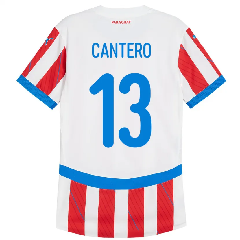 Danxen Dětské Paraguay Alexis Cantero #13 Bílá Červená Domů Hráčské Dresy 24-26 Dres