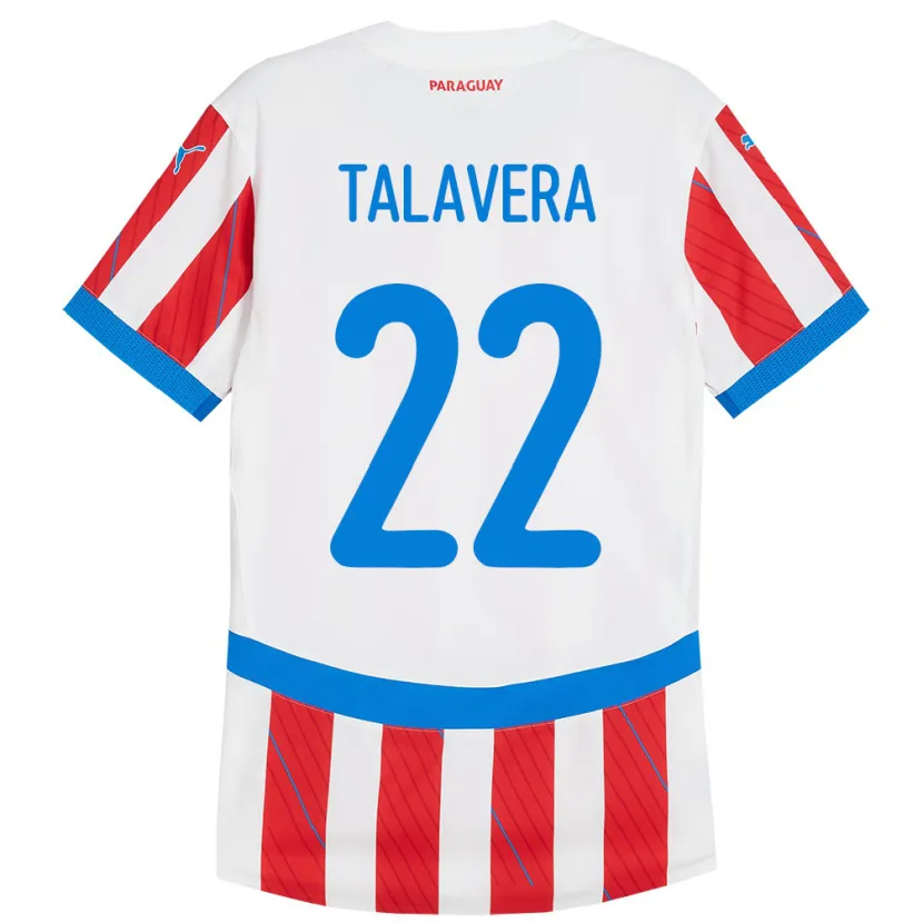 Danxen Dětské Paraguay Javier Talavera #22 Bílá Červená Domů Hráčské Dresy 24-26 Dres