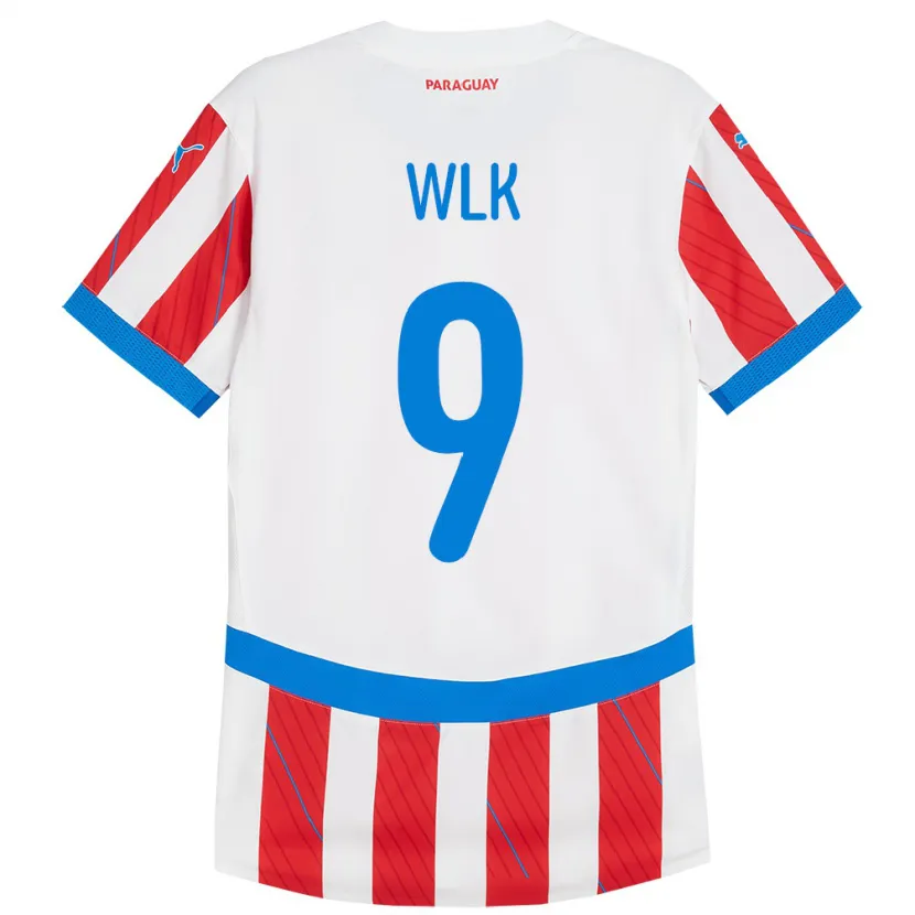 Danxen Dětské Paraguay Allan Wlk #9 Bílá Červená Domů Hráčské Dresy 24-26 Dres