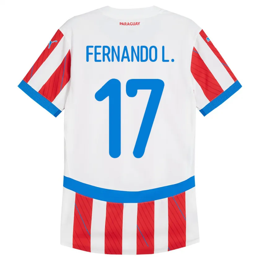 Danxen Dětské Paraguay Fernando Leguizamón #17 Bílá Červená Domů Hráčské Dresy 24-26 Dres