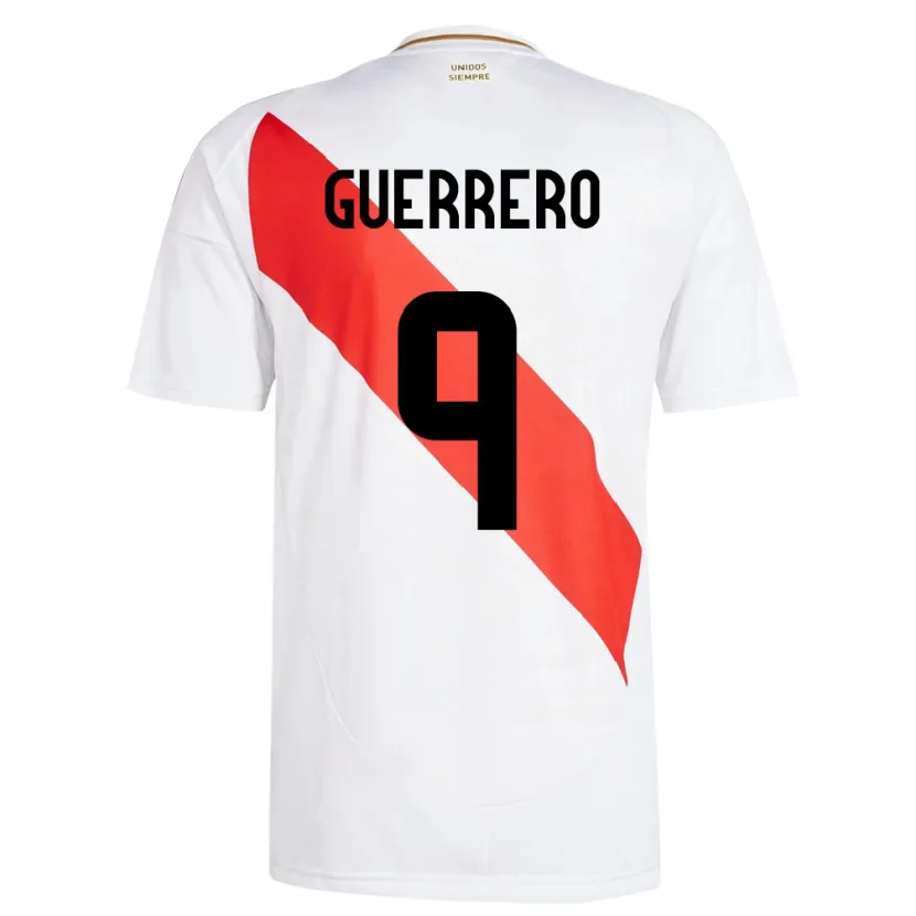 Danxen Dětské Peru Paolo Guerrero #9 Bílý Domů Hráčské Dresy 24-26 Dres