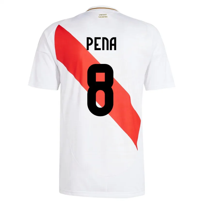 Danxen Dětské Peru Sergio Peña #8 Bílý Domů Hráčské Dresy 24-26 Dres