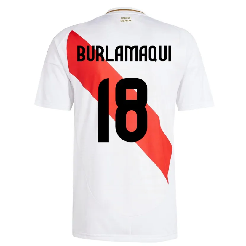 Danxen Dětské Peru Alessandro Burlamaqui #18 Bílý Domů Hráčské Dresy 24-26 Dres