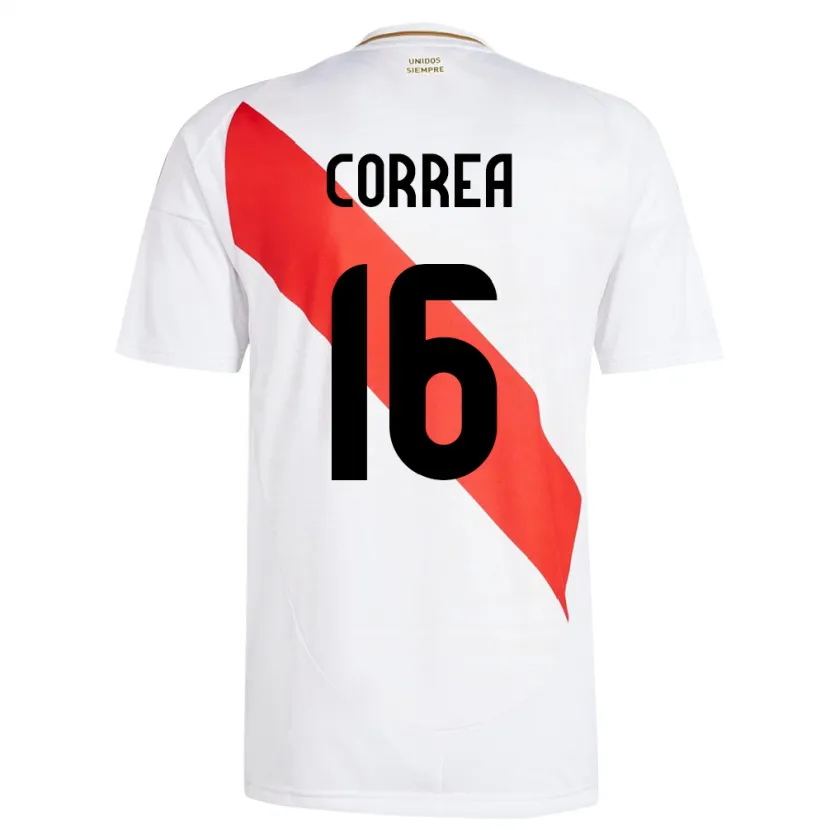 Danxen Dětské Peru Eslyn Correa #16 Bílý Domů Hráčské Dresy 24-26 Dres