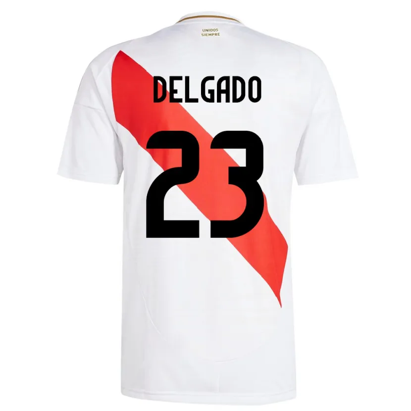 Danxen Dětské Peru Valentino Delgado #23 Bílý Domů Hráčské Dresy 24-26 Dres