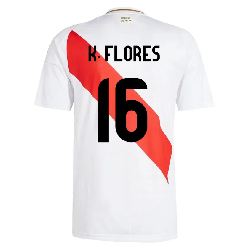 Danxen Dětské Peru Kimbherly Flores #16 Bílý Domů Hráčské Dresy 24-26 Dres