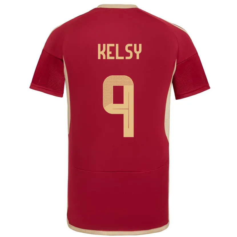 Danxen Dětské Venezuela Kevin Kelsy #9 Burgundské Domů Hráčské Dresy 24-26 Dres