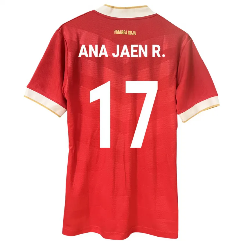 Danxen Dětské Panama Ana Jaén Rodríguez #17 Červené Domů Hráčské Dresy 24-26 Dres