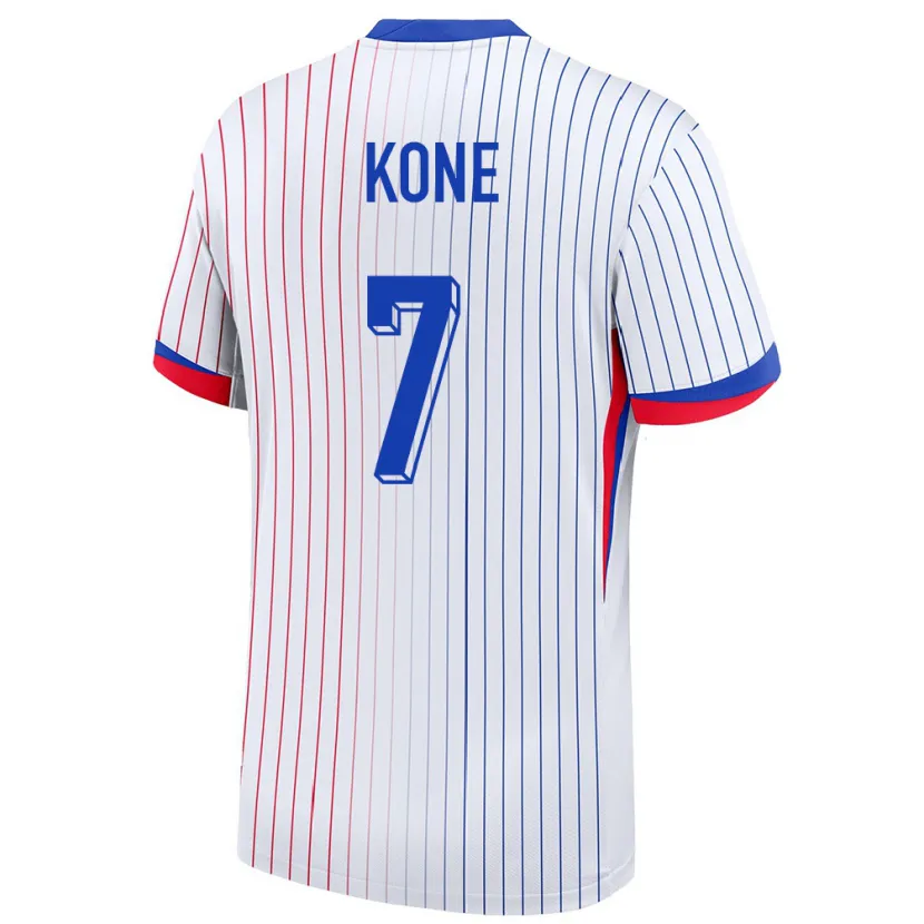 Danxen Dětské Francie Kouadio Kone #7 Bílý Daleko Hráčské Dresy 24-26 Dres