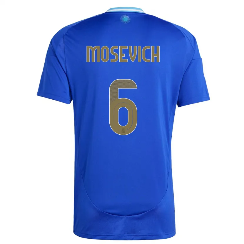 Danxen Dětské Argentina Leonel Mosevich #6 Modrý Daleko Hráčské Dresy 24-26 Dres