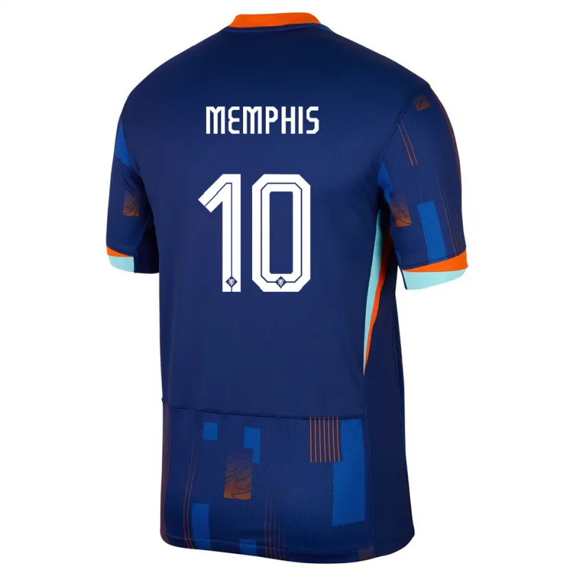 Danxen Dětské Nizozemsko Memphis Depay #10 Modrý Daleko Hráčské Dresy 24-26 Dres