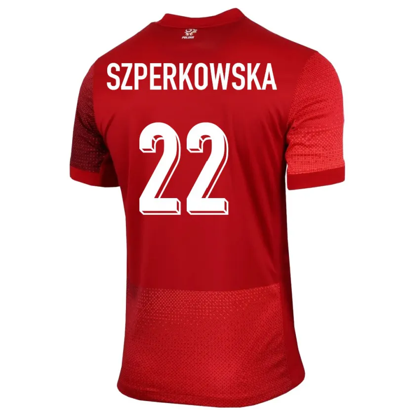 Danxen Dětské Polsko Oliwia Szperkowska #22 Červené Daleko Hráčské Dresy 24-26 Dres