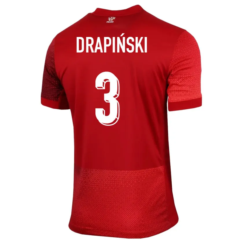 Danxen Dětské Polsko Igor Drapinski #3 Červené Daleko Hráčské Dresy 24-26 Dres