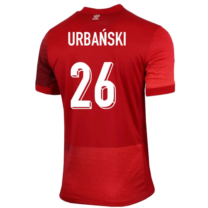 Danxen Dětské Polsko Kacper Urbanski #26 Červené Daleko Hráčské Dresy 24-26 Dres