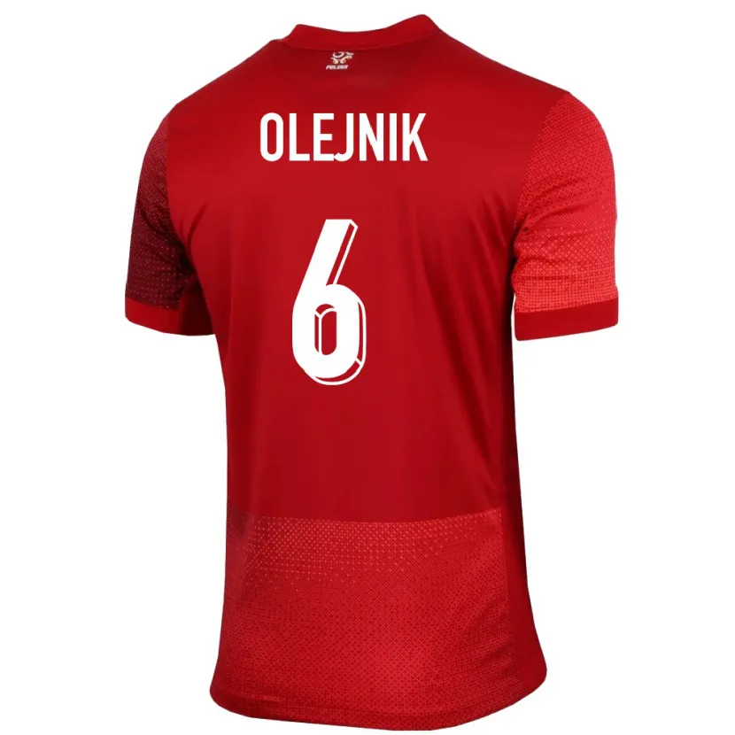 Danxen Dětské Polsko Patryk Olejnik #6 Červené Daleko Hráčské Dresy 24-26 Dres