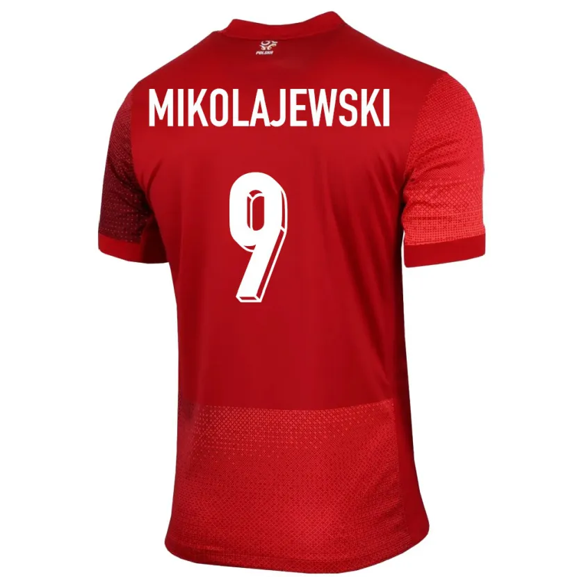 Danxen Dětské Polsko Daniel Mikolajewski #9 Červené Daleko Hráčské Dresy 24-26 Dres