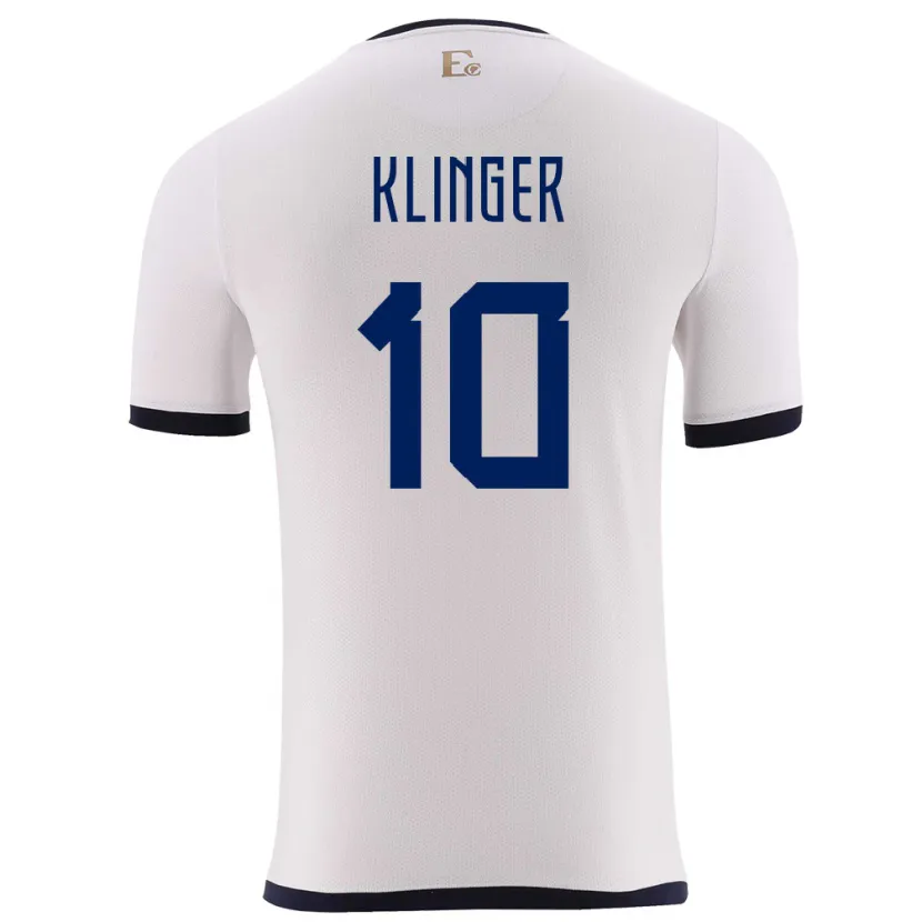 Danxen Dětské Ekvádor Jose Klinger #10 Bílý Daleko Hráčské Dresy 24-26 Dres