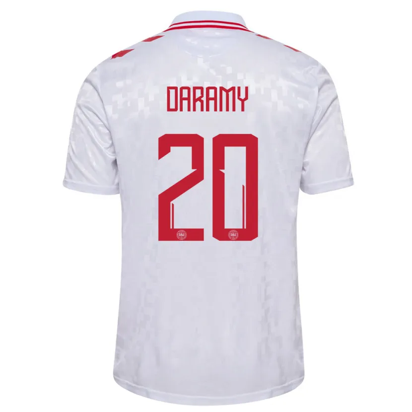 Danxen Dětské Dánsko Mohamed Daramy #20 Bílý Daleko Hráčské Dresy 24-26 Dres