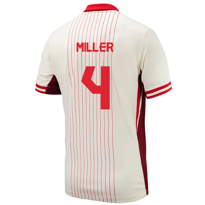 Danxen Dětské Kanada Kamal Miller #4 Bílý Daleko Hráčské Dresy 24-26 Dres