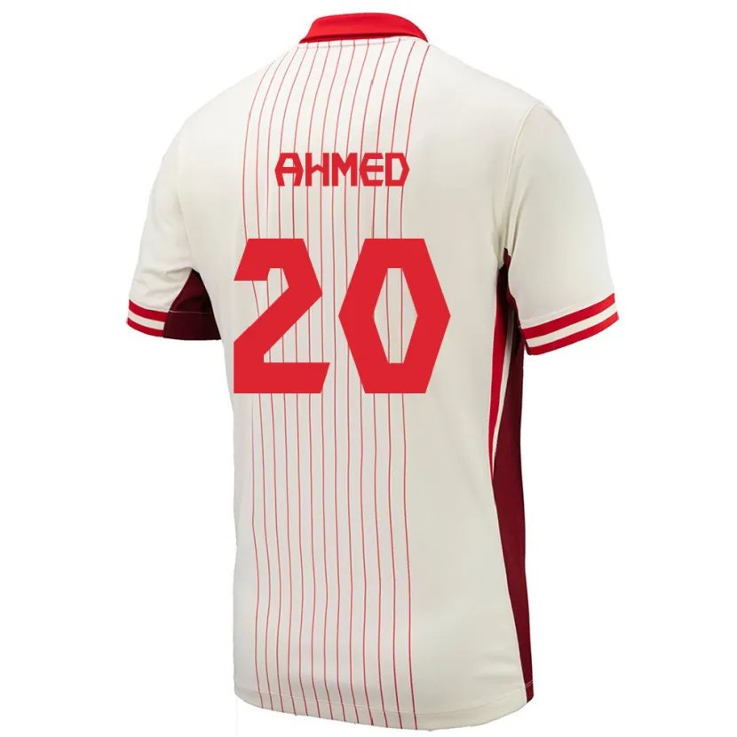 Danxen Dětské Kanada Ali Ahmed #20 Bílý Daleko Hráčské Dresy 24-26 Dres