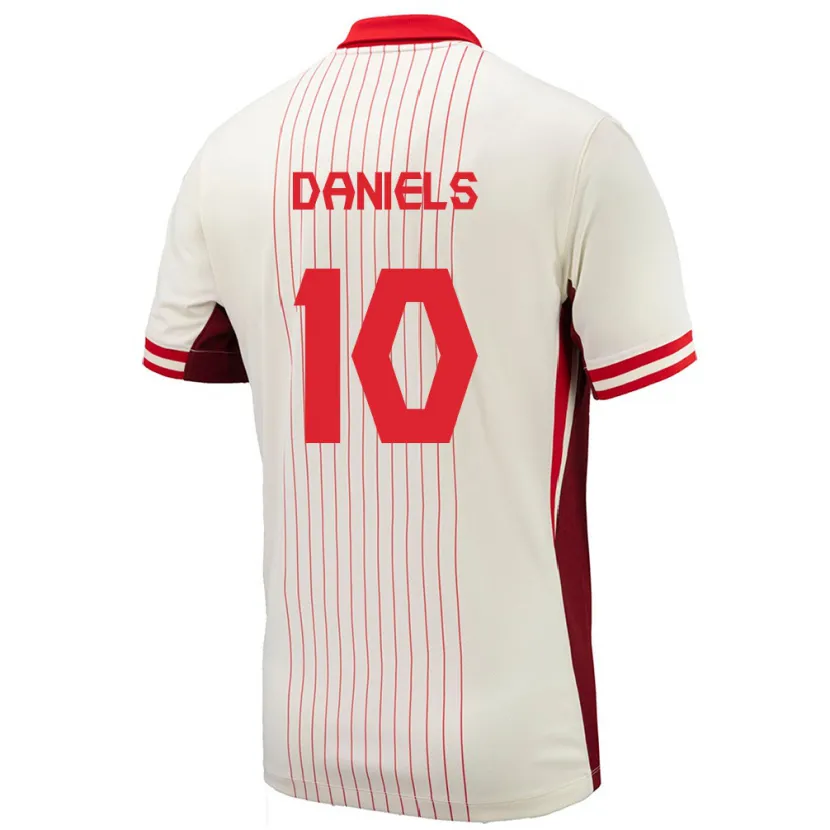 Danxen Dětské Kanada Aidan Daniels #10 Bílý Daleko Hráčské Dresy 24-26 Dres