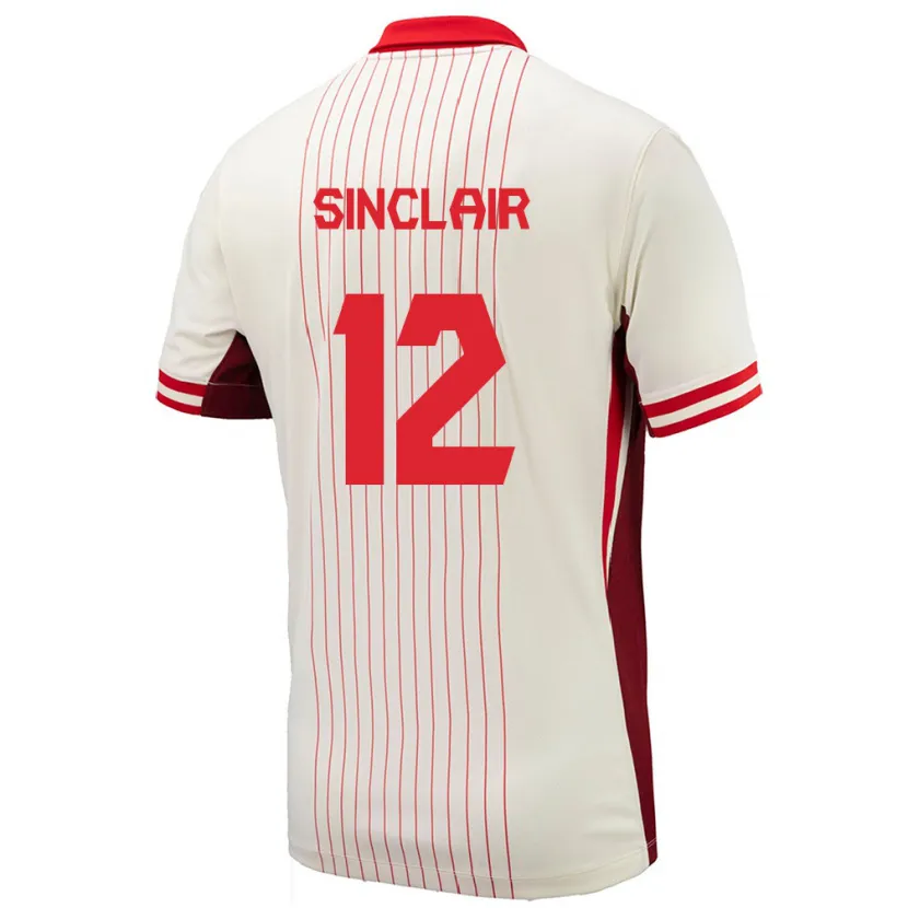 Danxen Dětské Kanada Christine Sinclair #12 Bílý Daleko Hráčské Dresy 24-26 Dres