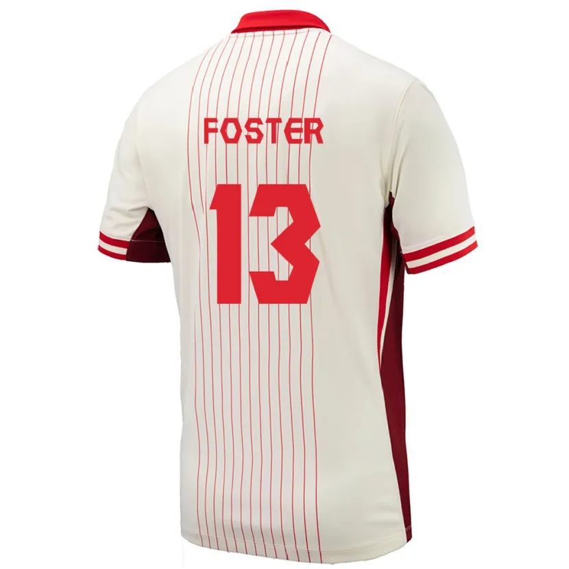 Danxen Dětské Kanada Rylee Foster #13 Bílý Daleko Hráčské Dresy 24-26 Dres