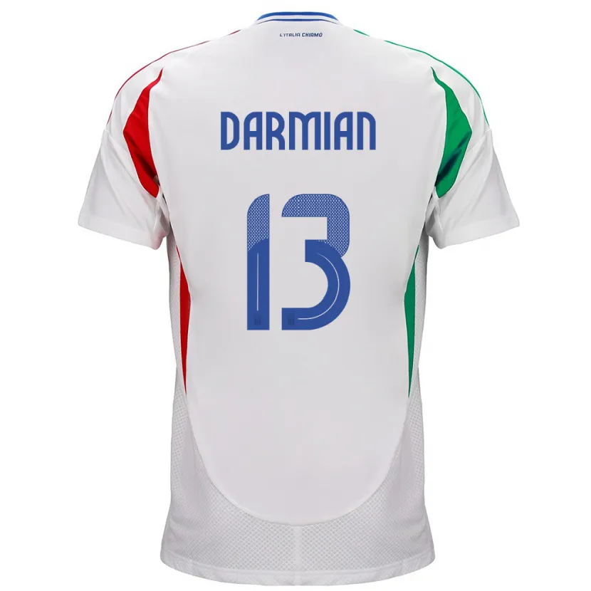 Danxen Dětské Itálie Matteo Darmian #13 Bílý Daleko Hráčské Dresy 24-26 Dres