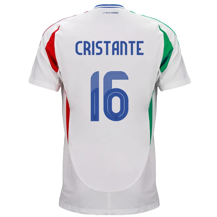 Danxen Dětské Itálie Bryan Cristante #16 Bílý Daleko Hráčské Dresy 24-26 Dres