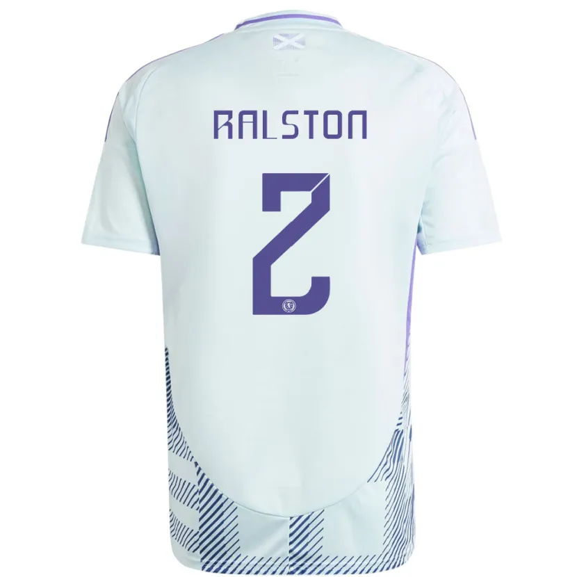 Danxen Dětské Skotsko Anthony Ralston #2 Světle Mátově Modrá Daleko Hráčské Dresy 24-26 Dres