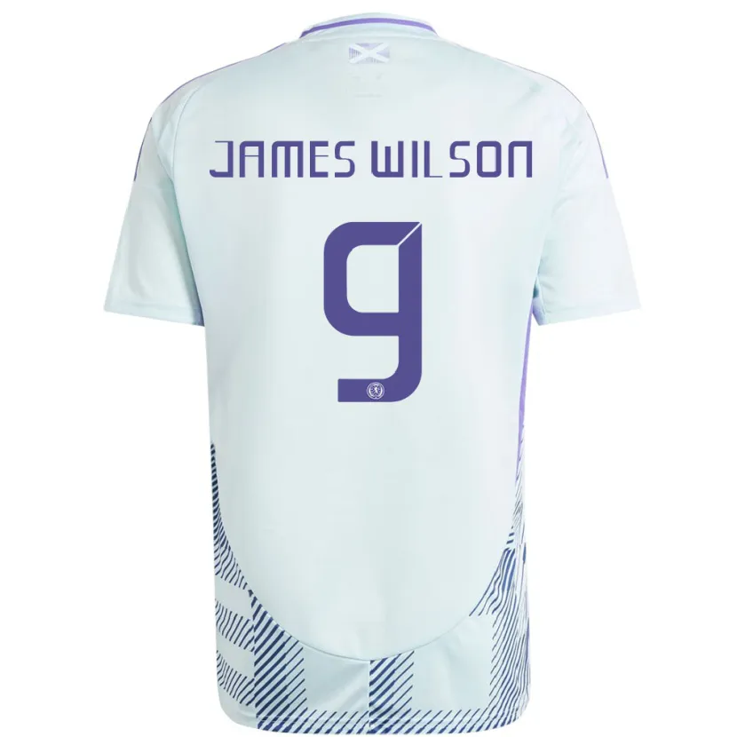 Danxen Dětské Skotsko James Wilson #9 Světle Mátově Modrá Daleko Hráčské Dresy 24-26 Dres