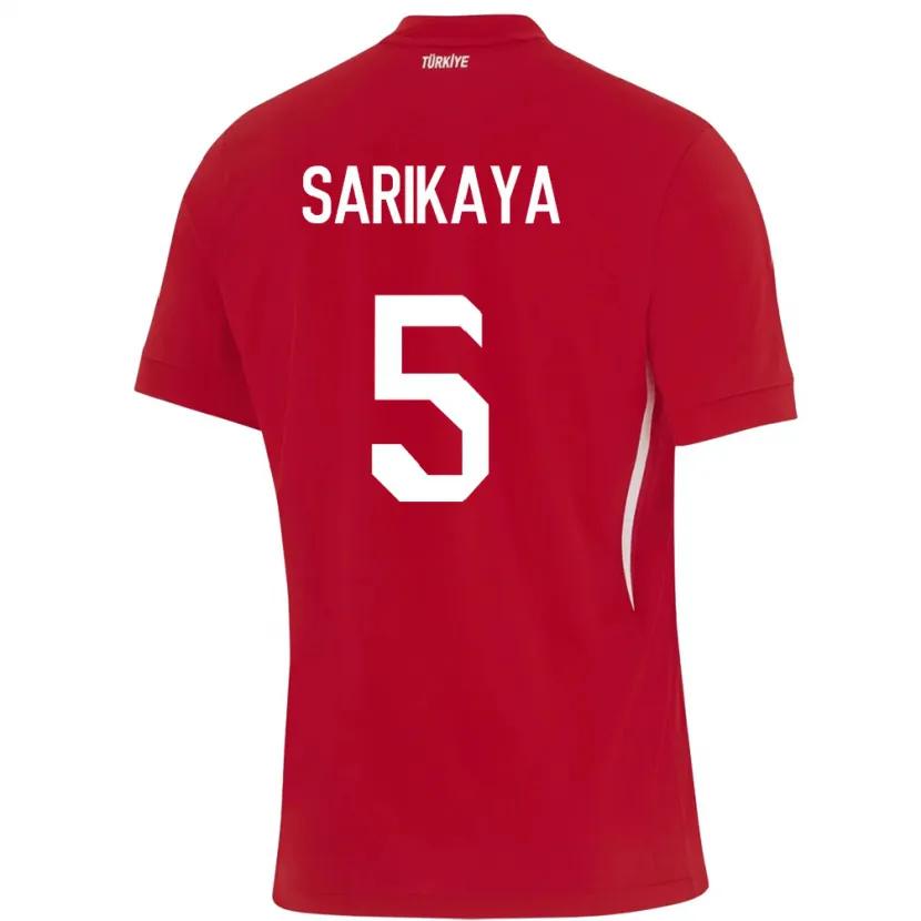 Danxen Dětské Turecko Efe Sarıkaya #5 Červené Daleko Hráčské Dresy 24-26 Dres