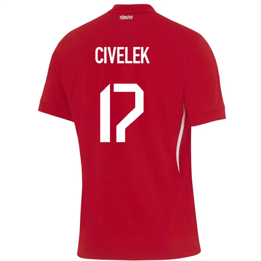 Danxen Dětské Turecko İlayda Civelek #17 Červené Daleko Hráčské Dresy 24-26 Dres