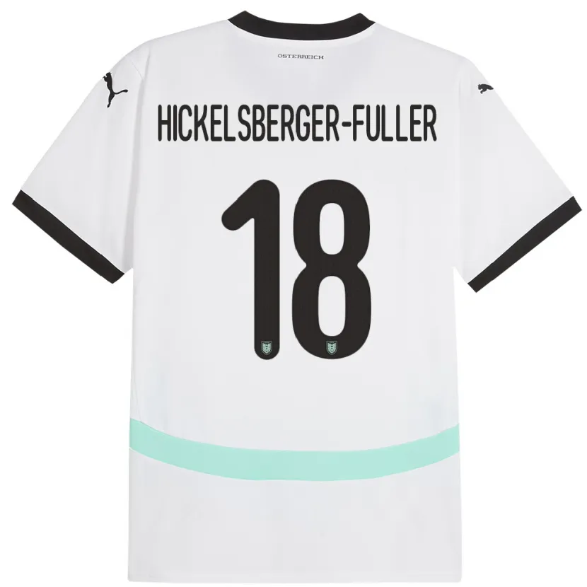 Danxen Dětské Rakousko Julia Hickelsberger-Füller #18 Bílý Daleko Hráčské Dresy 24-26 Dres