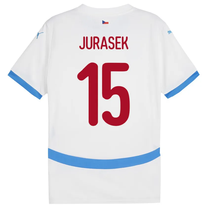 Danxen Dětské Česko David Jurásek #15 Bílý Daleko Hráčské Dresy 24-26 Dres